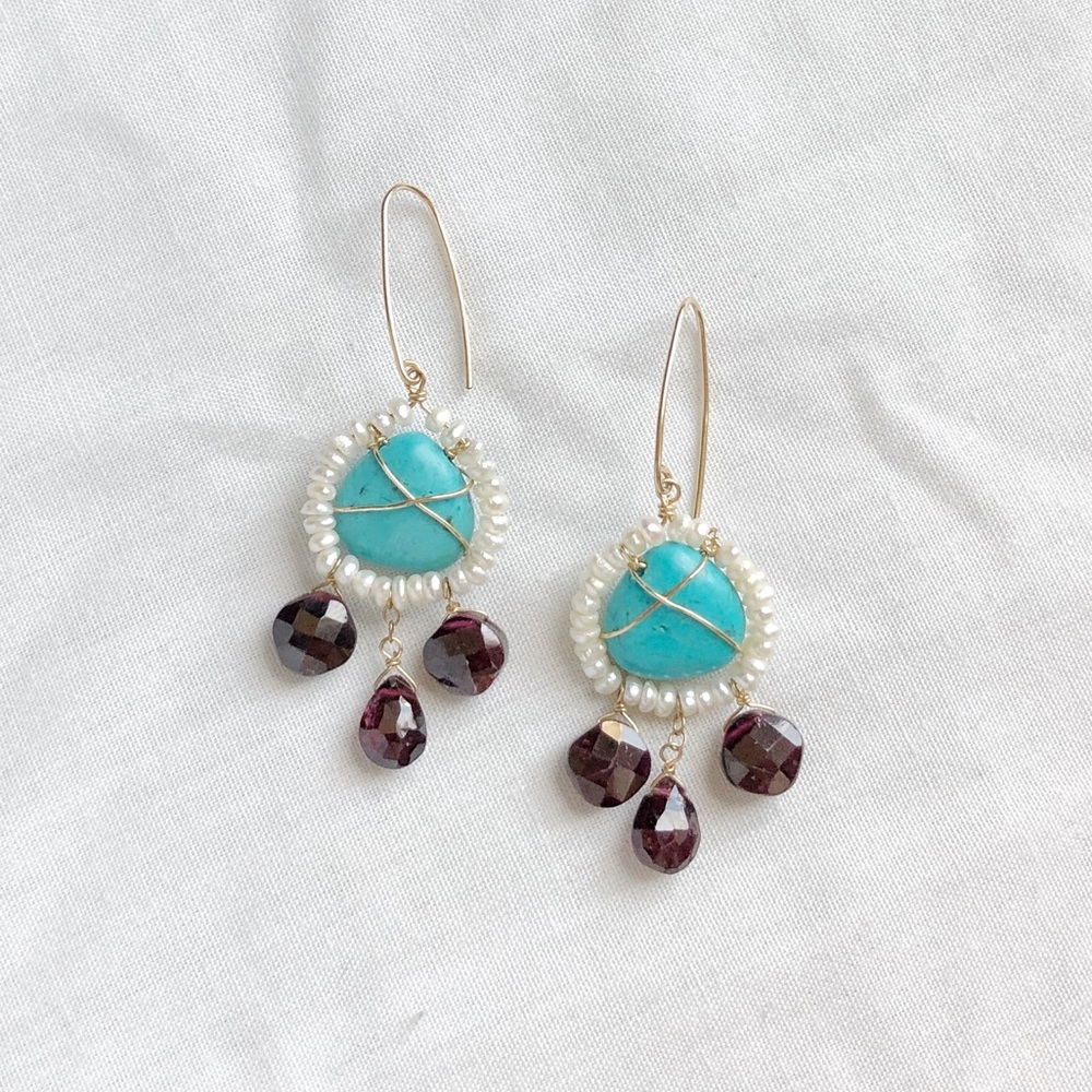 handmade turq + garnet
